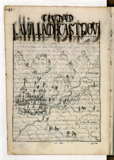 OPPDAGELSE Alder: En tegning fra 1600-tallet av en indiokunstner, som viser en sølvgruve de… av Unknown artist