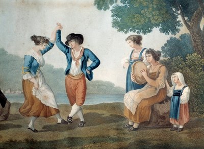 Dansere i Frascati nær Roma, Italia Anonymt maleri av Unknown artist