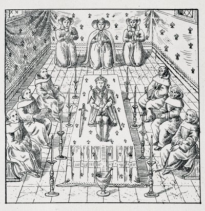 Død av Charles IX 30. mai 1574 ved 24 år - i "" Samling av 39 figurer som representerer ulykkene i Frankrike fra 1562 til 1586"" Louis Perrin imprimerie av Unknown artist