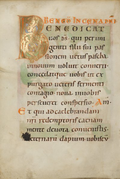 Dekorert initial B av Unknown artist