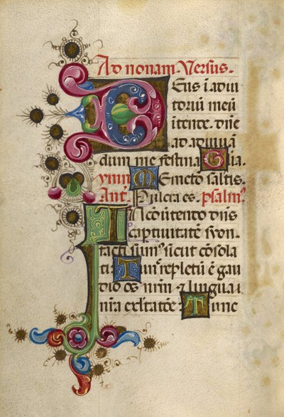 Dekorert initial D; Dekorert initial I av Unknown artist