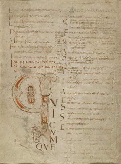 Dekorert initial Q av Unknown artist