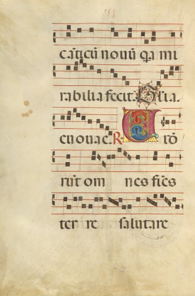 Dekorert initial V av Unknown artist