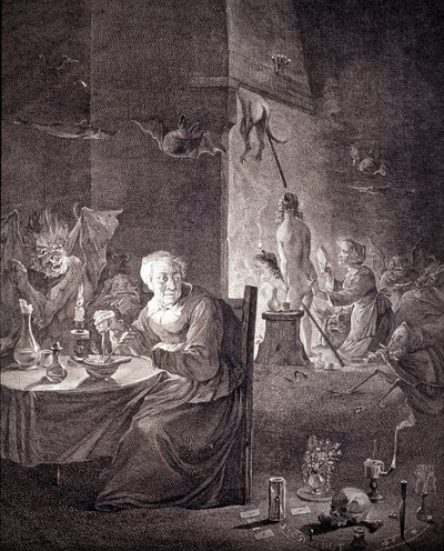 Heksenes avgang for å delta på sabbaten av Unknown artist