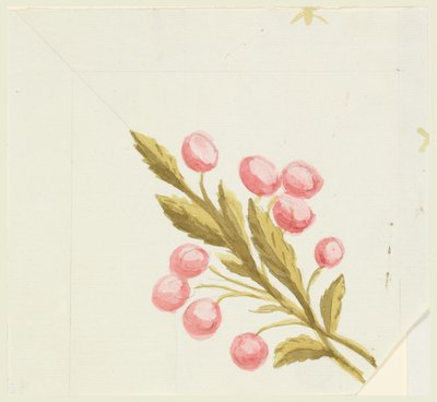 Design for hjørnemotiv for vevd eller brodert kant av Unknown artist