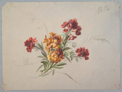Design for tapet og tekstil: Blomster av Unknown artist