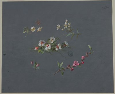 Design for tapet og tekstiler: Blomster av Unknown artist