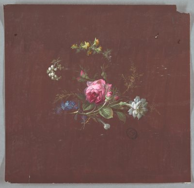 Design for tapet og tekstiler: Blomster av Unknown artist