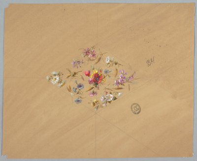 Design for tapet og tekstiler: Blomster av Unknown artist