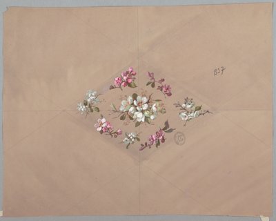 Design for tapet og tekstiler: Blomster av Unknown artist