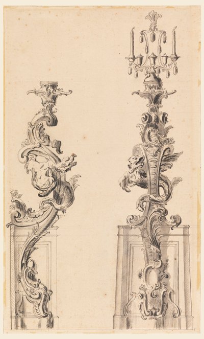 Design for en stearinlysbrakett av Unknown artist