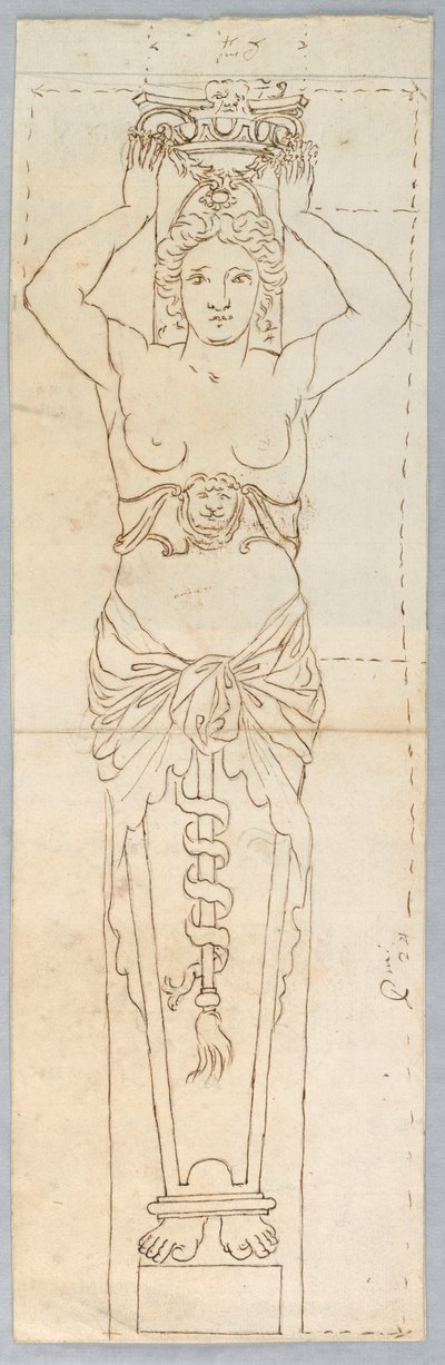Design for en karyatid av Unknown artist