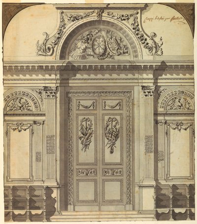 Design for en inngang til kirkeveggen av Unknown artist
