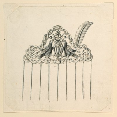 Design for en kam av Unknown artist