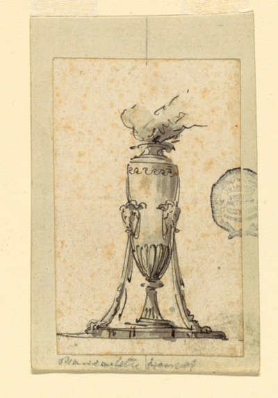 Design for en lampe av Unknown artist