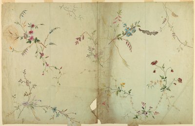 Design for en silkebrokade av Unknown artist