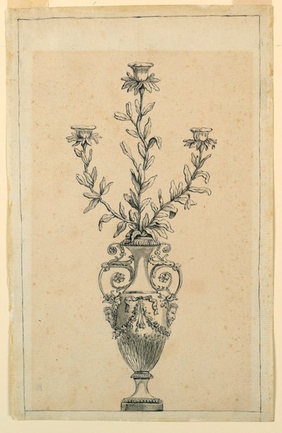 Design for en lysestake av Unknown artist