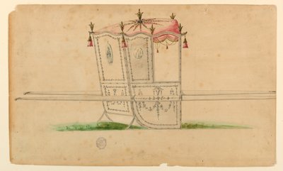 Design for en sedanstol av Unknown artist