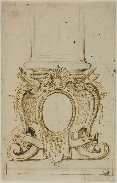 Design for bunnen av en pidestall av Unknown artist