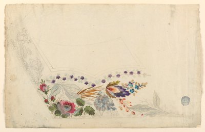 Design for brodering av en vest for menn av Unknown artist