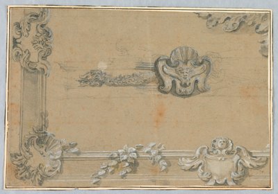 Design for stukkaturdekorasjon av et tak av Unknown artist