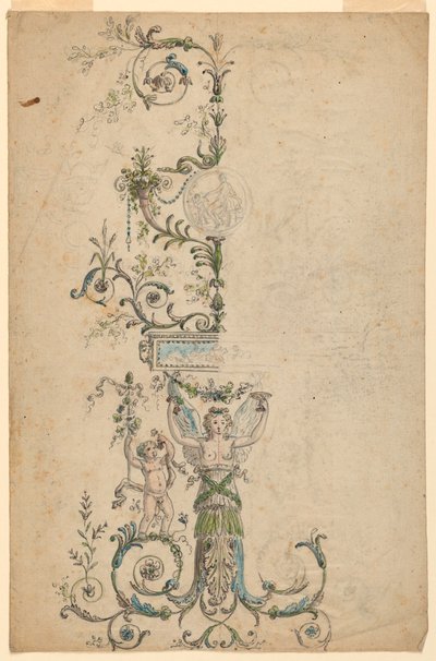 Design for dekorasjon av et panel av Unknown artist