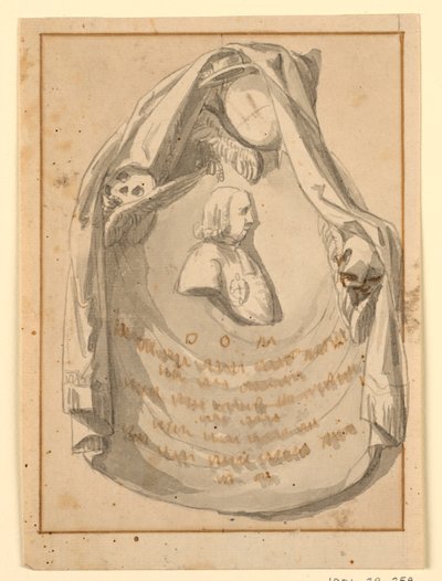 Design av et gravmonument for en prelat av Unknown artist
