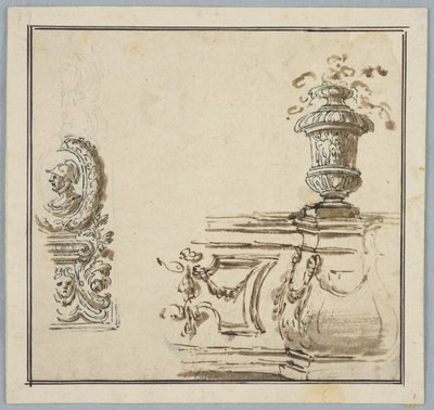 Design for arkitektonisk ornament av Unknown artist