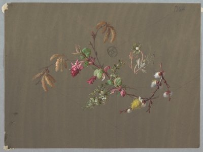 Design for tapet og tekstiler: Blomster av Unknown artist