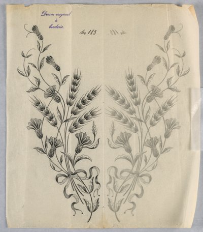 Design for broderi av Unknown artist