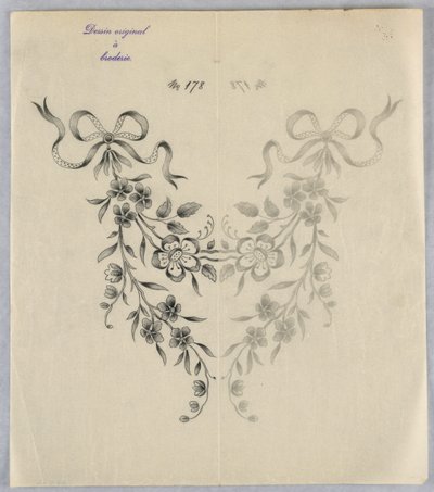 Design for broderi av Unknown artist