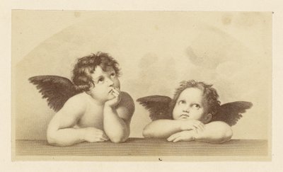 [Detalj av kjeruber fra Rafaels «Sixtinske Madonna»] av Unknown artist