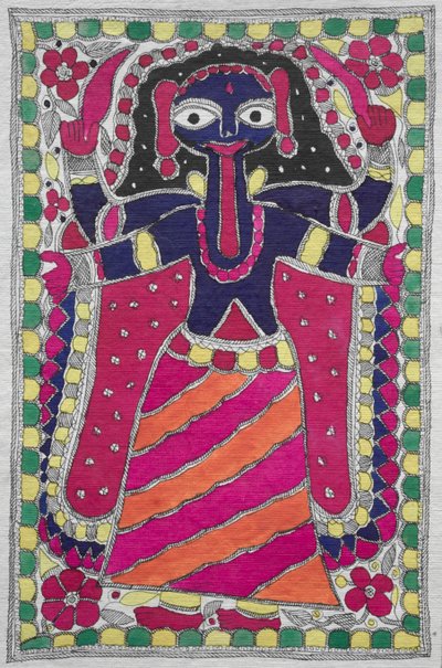 Andakt maleri (kvinnefigur) av Unknown artist