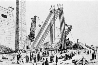 Forskyvning av Luxors obelisk i 1829. av Unknown artist
