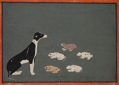 Hund med valper av Unknown artist