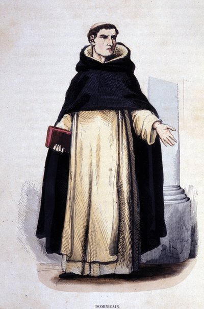 Dominikanske. Gravering fra et album på religiøse ordre, Paris av Unknown artist