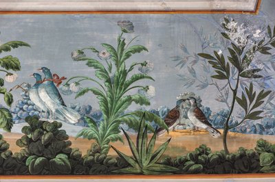 Duer og blomster, detalj av 3743687 (fresco) av Unknown artist