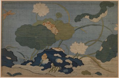 Øyenstikker og lotusplanter av Unknown artist