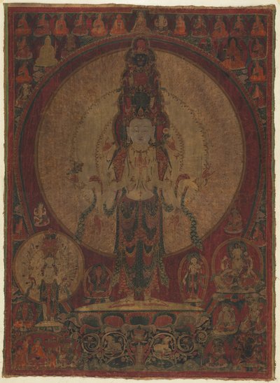 Ellevehodet, tusenarmet Bodhisattva of Compassion (Avalokiteshvara) av Unknown artist