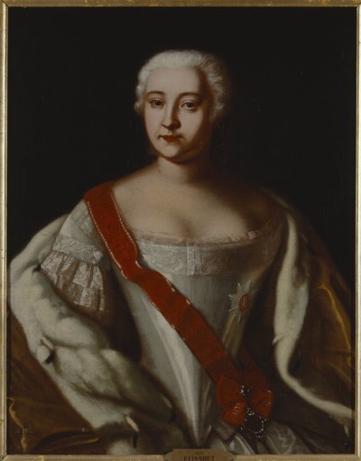 Elisabeth I, imperatrice de russie - Portrett av keiserinne Elizabeth av Russland (1709-1762), Anonym . Olje på lerret. Mål: 87x68 cm. Nationalmuseum Stockholm av Unknown artist