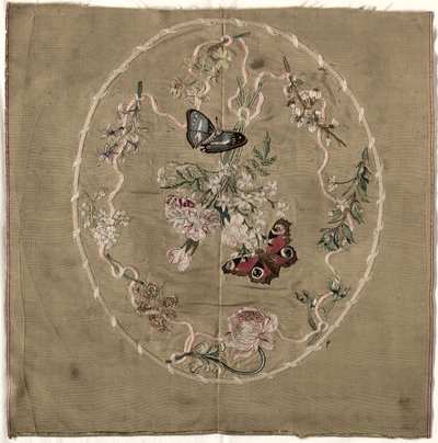 Broderi for Fire Screen av Unknown artist