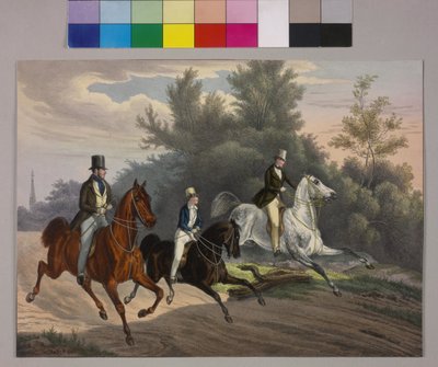 Keiser Franz Josef rir med to ledsagere gjennom Prater av Unknown artist