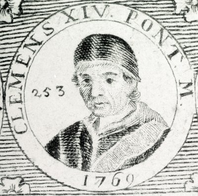 Gravering av pave Clement XIV (1705 - 1774). av Unknown artist