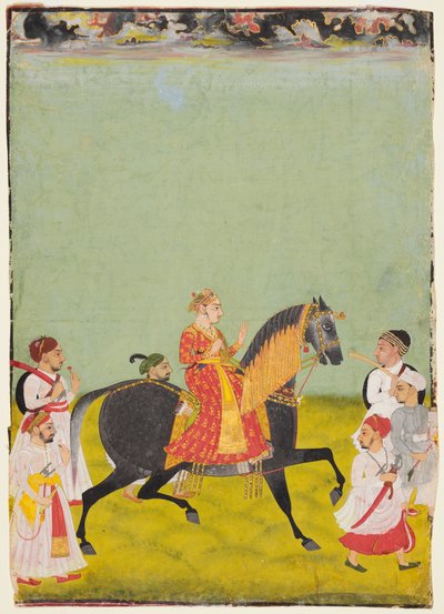 Ridesportrett av Maharana Raj Singh II av Mewar (r. 1755–62) av Unknown artist
