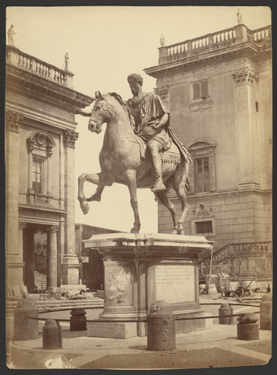 [Rytterstatue av keiser Marcus Aurelius, Piazza Del Campidoglio, Roma] av Unknown artist