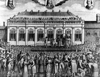 Henrettelse av kong Charles I Stuart av England (1600 - 1649) ved Whitehall. av Unknown artist
