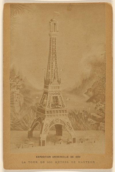 Verdensutstillingen i 1889. Det 300 meter høye tårnet. av Unknown artist