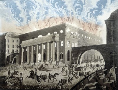 Fire of the Odeon i Paris i 1820. av Unknown artist