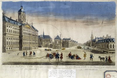 Første brannpumper foran Amsterdam rådhus - Optisk visning av Unknown artist