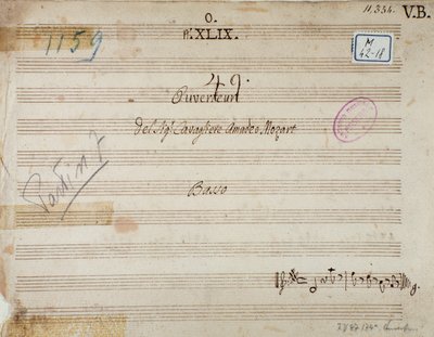 Første side av Mithridate, King of the Pont, opera av Mozart (1770) av Unknown artist